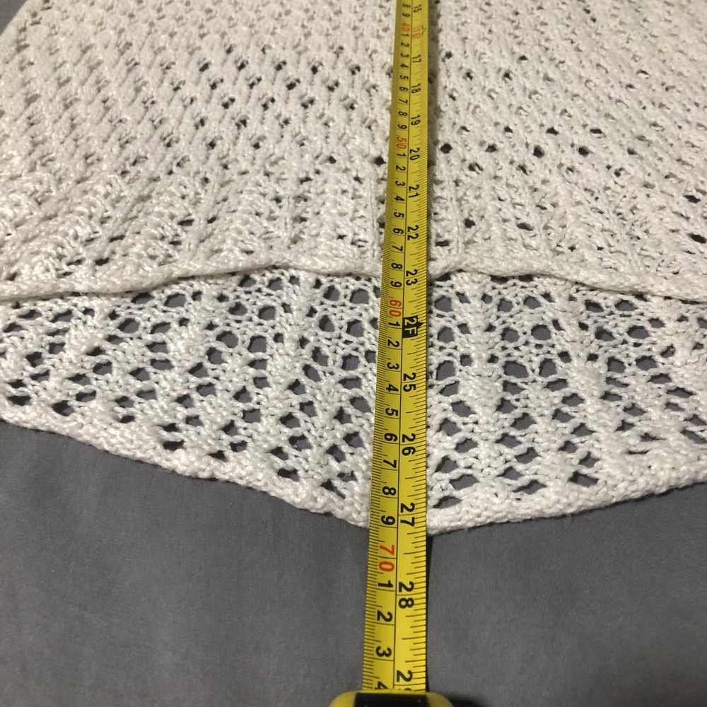 Hollister Womens Cream White Open Knit Crochet Sweater Long Sleeve Size M - Picture 9 of 9